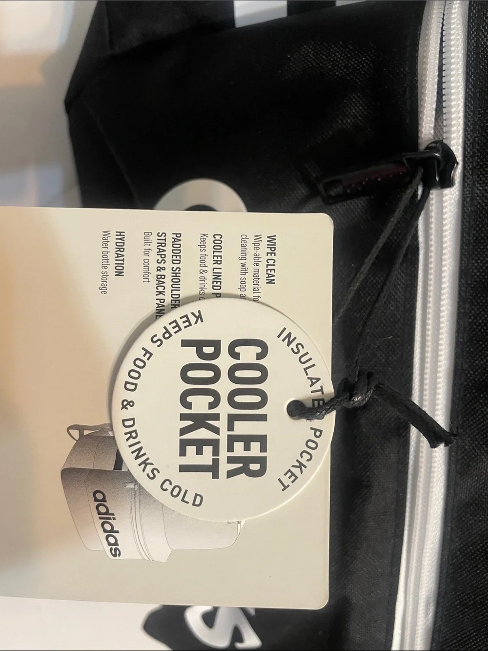 adidas Black and White 3-Stripes Backpack